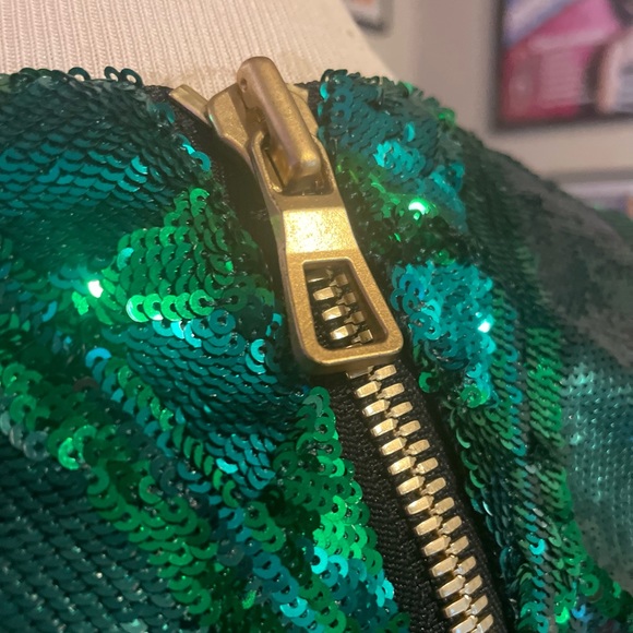 Balmain for H&M green deep v dress - Picture 3 of 7